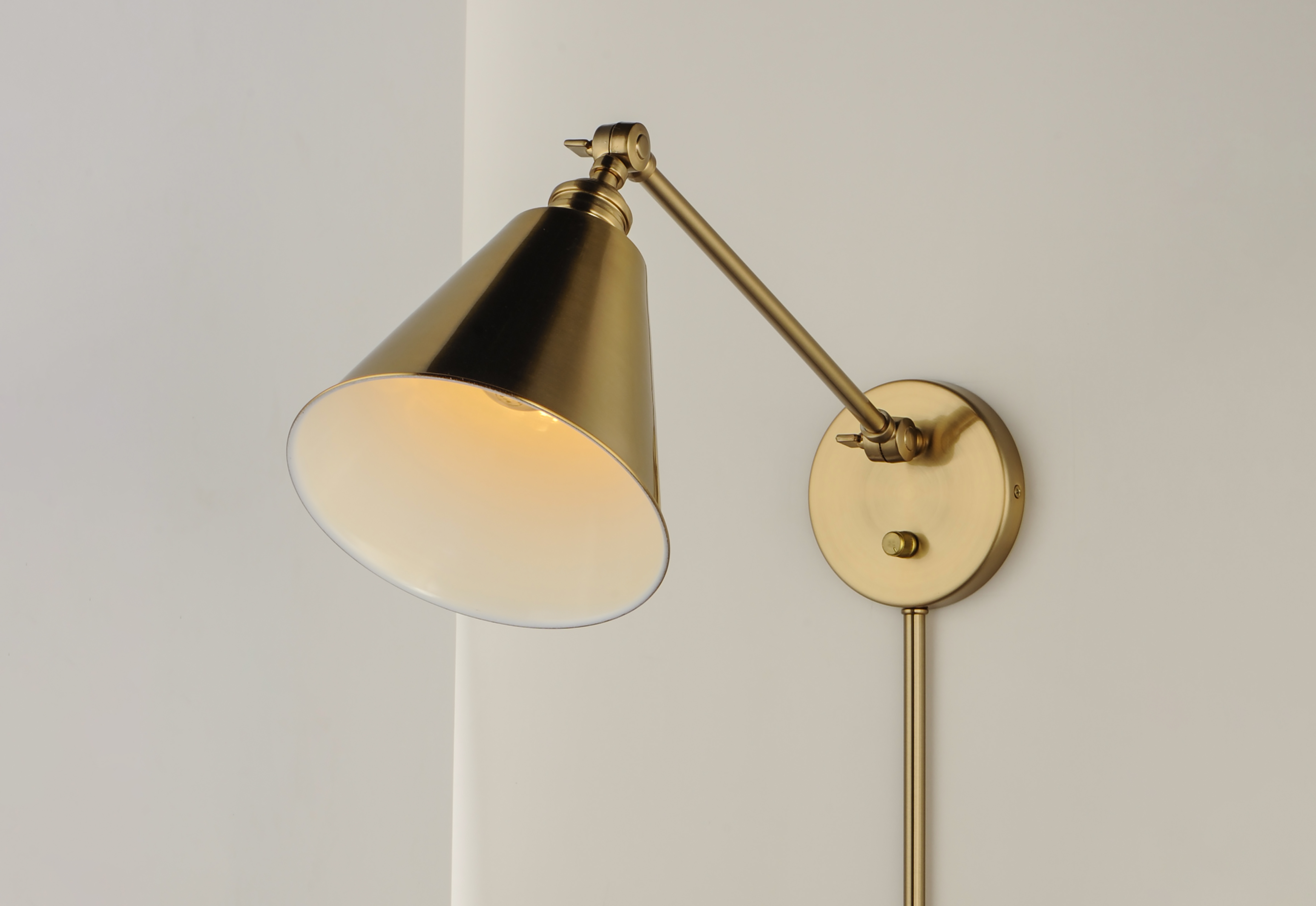 Library LED 4 inch Library Brass Wall Sconce Wall Light