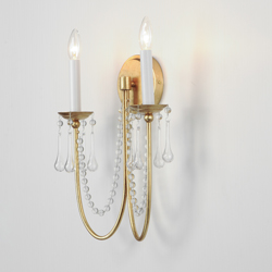 Plumette 2-Light Wall Sconce w Crystal