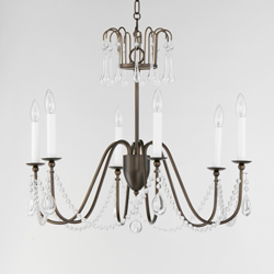 Plumette 6-Light Chandelier w Crystal