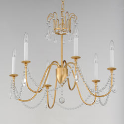 Plumette 6-Light Chandelier w Crystal