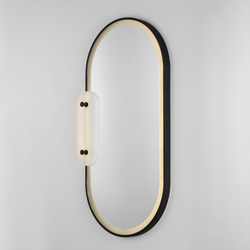 Stonewall White Alabaster LED Mirror