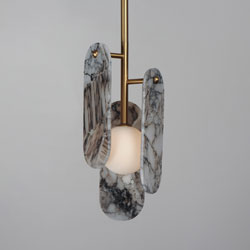 Megalith Stem Hung LED Pendant - Striae Arya