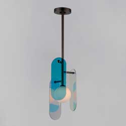 Megalith Stem Hung Pendant Dichroic Glass