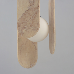 Megalith Stem Hung Pendant Rose Jade