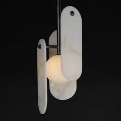 Megalith Stem Hung Pendant Spanish Alabaster