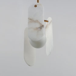 Megalith Stem Hung LED Pendant - Alabaster