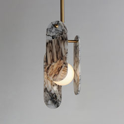 Megalith Cord Hung LED Pendant - Striae Arya