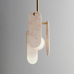 Megalith Cord Hung LED Pendant - Rose Jade