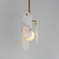 Megalith Cord Hung LED Pendant - Alabaster