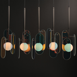 Megalith 5-Light Pendant Dichroic Glass