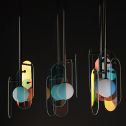 Megalith 5-Light Pendant Dichroic Glass