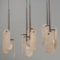 Megalith 5-Light Pendant Rose Jade Onyx