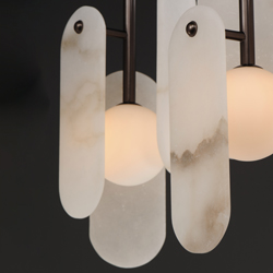 Megalith 5-Light Pendant Spanish Alabaster