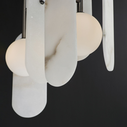 Megalith 5-Light Pendant Spanish Alabaster