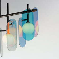 Megalith 5-Light Linear Pendant - Dichroic Glass