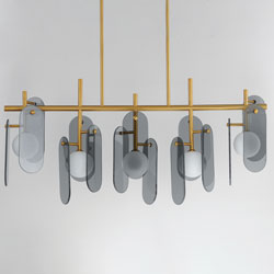 Megalith 5-Light Linear Pendant - Mirror Smoke