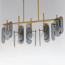 Megalith 5-Light Linear Pendant - Mirror Smoke