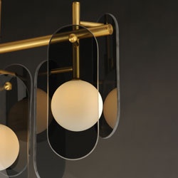 Megalith 5-Light Linear Pendant - Mirror Smoke