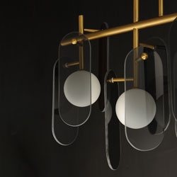 Megalith 5-Light Linear Pendant - Mirror Smoke