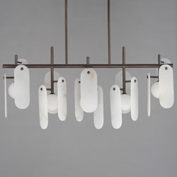 Megalith 5-Light Linear Pendant- Spanish Alabaster