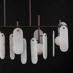 Megalith 5-Light Linear Pendant- Spanish Alabaster