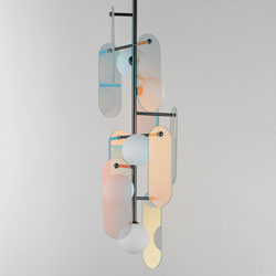 Megalith 5-Light Vertical Pendant - Dichroic Glass