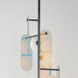 Megalith 5-Light Vertical Pendant - Dichroic Glass