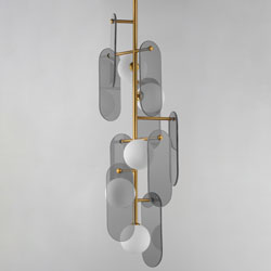 Megalith 5-Light Vertical Pendant - Mirror Smoke