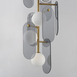 Megalith 5-Light Vertical Pendant - Mirror Smoke