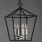 Caged 4-Light Mini Single Tier Chandelier