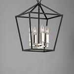 Caged 4-Light Mini Single Tier Chandelier