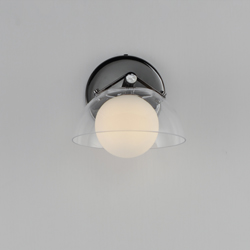 Domain 1-Light Wall Sconce - Clear/Black Nickel