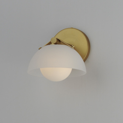 Domain 1-Light Wall Sconce - Frost/Brass