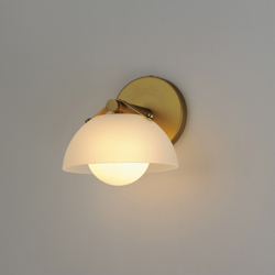 Domain 1-Light Wall Sconce - Frost/Brass