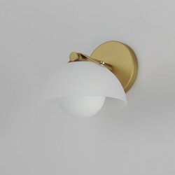 Domain 1-Light Wall Sconce - Frost/Brass