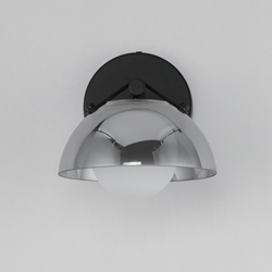 Domain 1-Light Wall Sconce -Smoke/Black Chrome