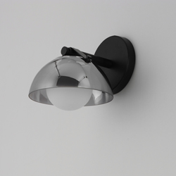 Domain 1-Light Wall Sconce -Smoke/Black Chrome