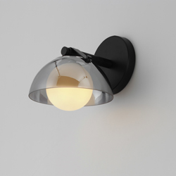 Domain 1-Light Wall Sconce -Smoke/Black Chrome