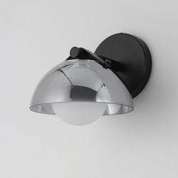 Domain 1-Light Wall Sconce -Smoke/Black Chrome