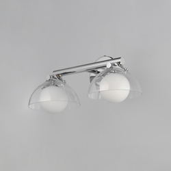 Domain 2-Light Wall Sconce - Clear/Chrome