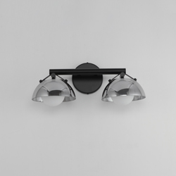 Domain 2-Light Wall Sconce - Smoke/Matte Black