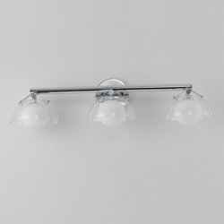 Domain 3-Light Bath Vanity - Clear/Chrome