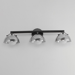 Domain 3-Light Bath Vanity - Smoke/Matte Black