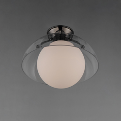 Domain 14" Semi Flush Mount - Clear/Black Nickel