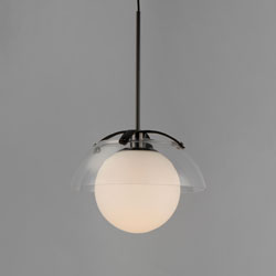 Domain 14" Pendant Clear/Black Nickel