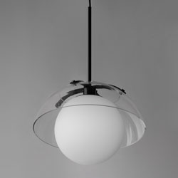 Domain 14" Pendant Clear/Black Nickel