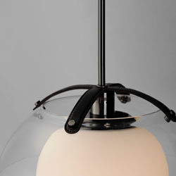 Domain 14" Pendant Clear/Black Nickel