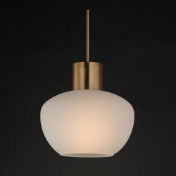 Incognito 14" Pendant - Frost/Heritage Brass