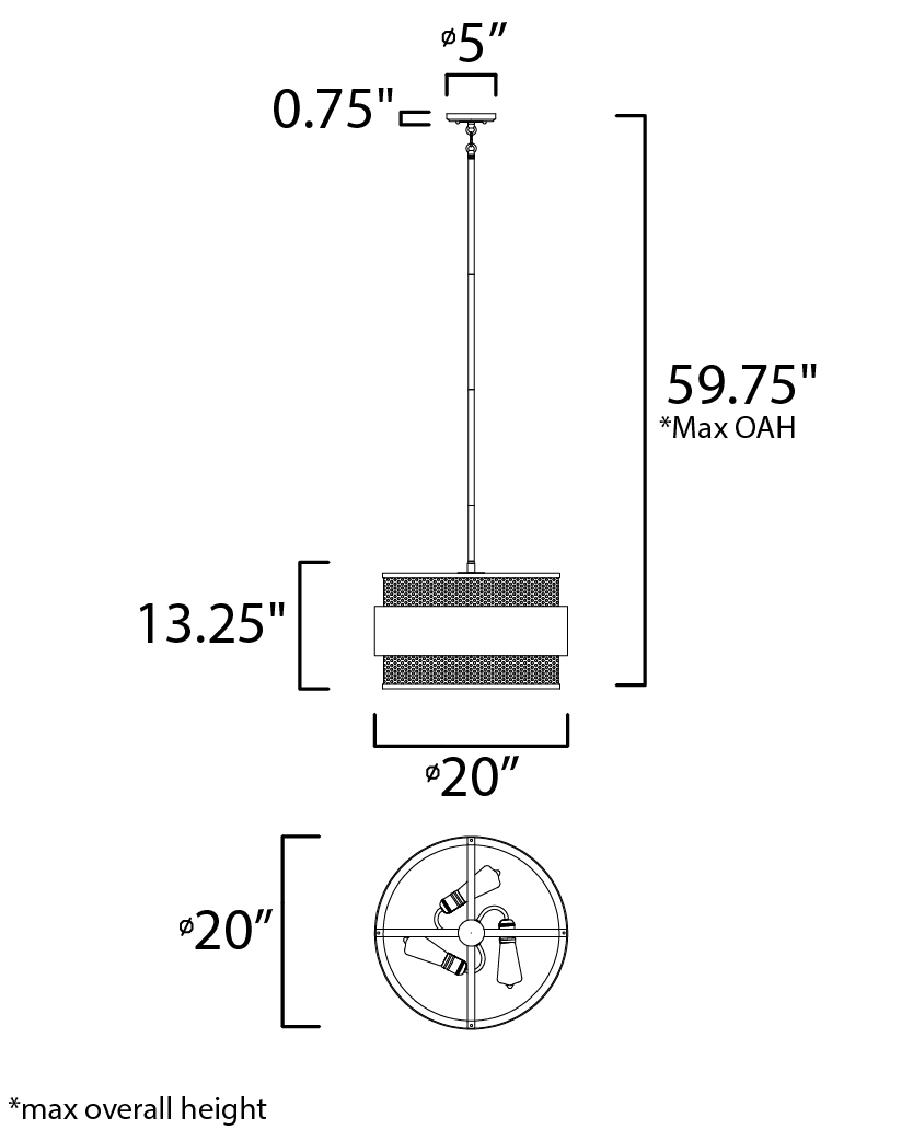 Caspian 3-Light Pendant - Multi-Light Pendant - Maxim Lighting